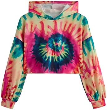 Romwe Girl's Casual Tie Dye Luz de Manga Longa Capfe Capuzes