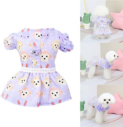 Roupas de cachorro de primavera e verão Macaco de coelho saia de pétala de pés de cachorro Roupas de estimação para cães