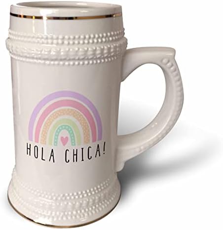 3drose hola chica - oi garota em espanhol fofo arco -íris colorido Olá ... - 22oz de caneca