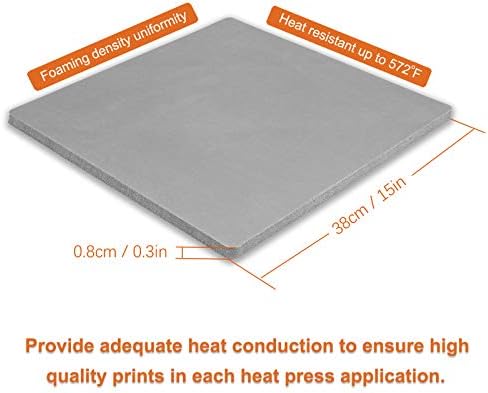 Tapete de silicone para calor pressione 0,33 polegada mais espessa para a máquina de transferência de calor para o Cricut Easypress