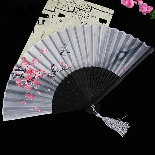 Paynan Vintage Silk Dobing Fan Chinese Art Craft Home Decoração Ornamentos de dança Fã de mão