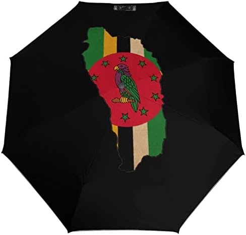 Dominica Mapa Flag Umbrella Profpress 3 Folds Automóvel Aberto Fechar um guarda -chuva dobrável para homens Mulheres