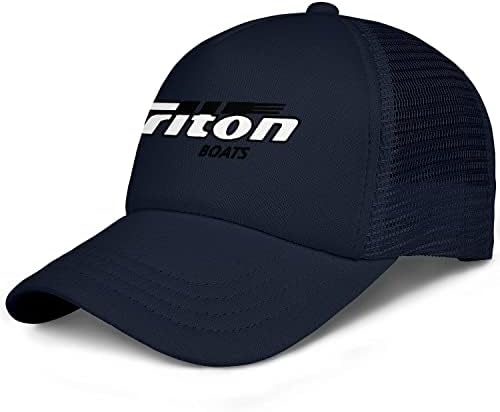 Chapéu de caminhoneiro masculino de Pupkitten Triton-Boats-LOGO-PAI HAT CHAP