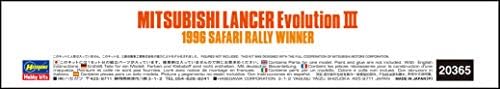 Hasegawa HA020365 1:24 Mitsubishi Lancer Evolution III '1996 Safari Rally Winner', Multi