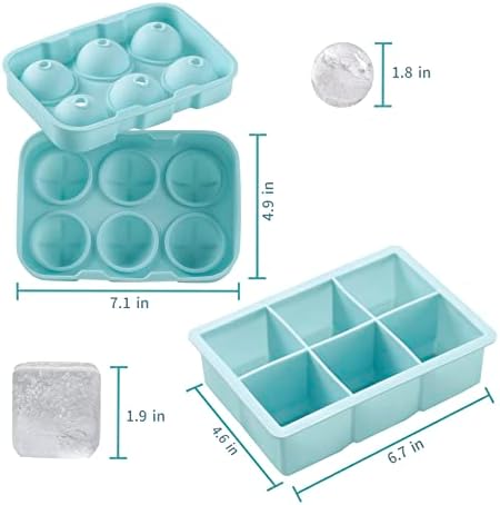 Bandeja de cubo de gelo, bandejas de gelo para freezer com tampa e lixeira, mini bandejas de bola de gelo redondo e molde