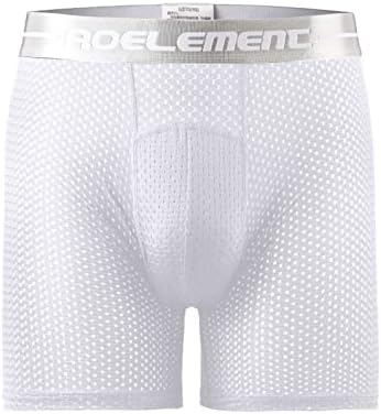 MSH RECULADA MENS MASH confortável Veja através de cuecas boxer Briefas de baixa cintura respirável Suporte de testículo