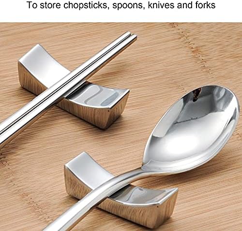 Moumouten Aço inoxidável Resto de pauzinha, 4pcs Boat Shape Potestick Spoon Facas Calheres Tool Toels Ferramentas