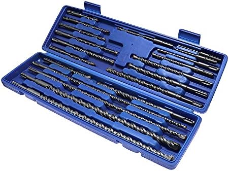 WPYYI 20pcs Bits de perfuração de martelo elétrico conjunto SDS SDS CHISEL Caixa de plástico impacto haste de alvenar