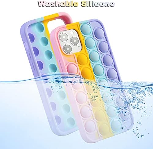 AuparTuds Pop It Case de telefone para iPhone 8 7 6, Trevejão de bolhas de push de estresse Push Bubble Borbeting, Chela de protetor