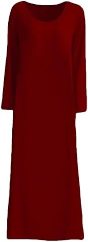 Mulheres vestido casual vestido de manga comprida Spandex maxi plus size vestido básico de outono de verão 2023 roupas q9