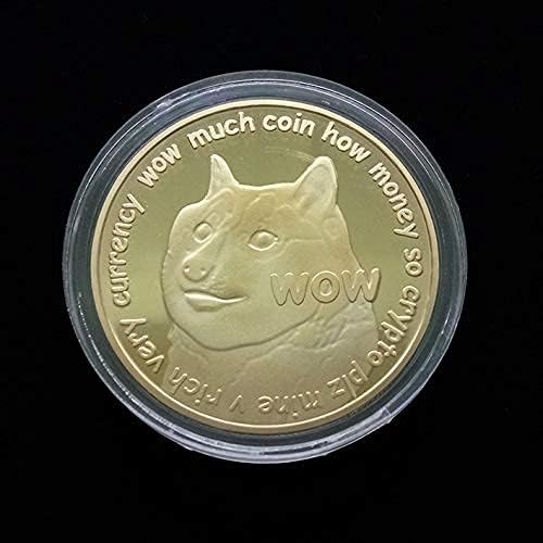 O conjunto de 2 pacote do colecionador Dogecoin Deluxe. 24kt FAUX Gold Plated Edition Limited Edition Tokens comemorativos