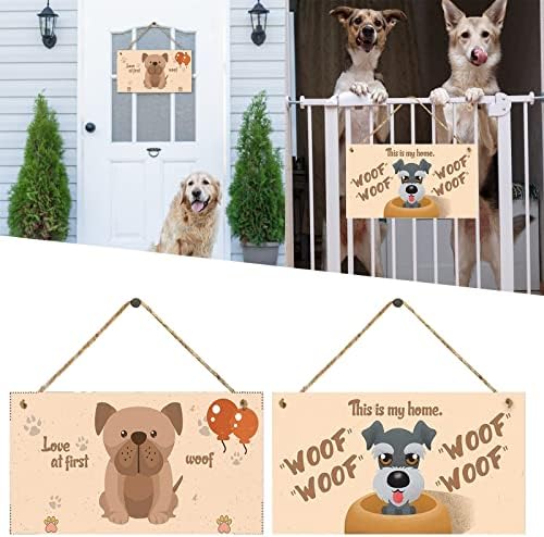 Bem -vindo ao sinal da fazenda para a porta da frente, sinal de madeira, tag de cão de madeira retangular decoração de madeira slogan