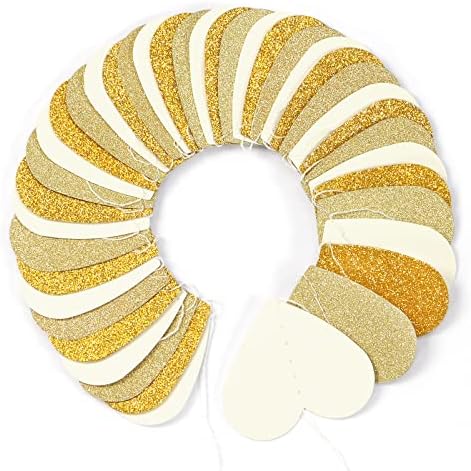 Garland para as decorações de champanhe de ouro branco Garland-52 pés de noivado de casamento de casamento Banner