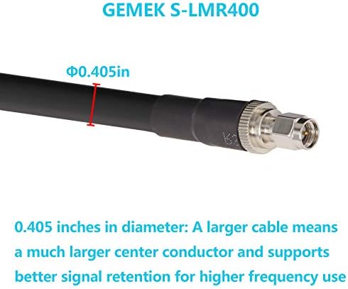 Gemek 150 pés SMA Male para N Cabo de cobre puro masculino, baixa perda coaxial para 3g/4g/5g/6g/lte/ads-b/ham/gps/wifi/rf