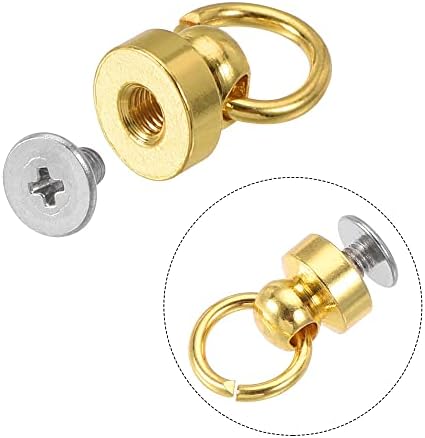 Uxcell 8x8mm Ring Rivets Studs Round Head para Tone de ouro de latão DIY 20pcs
