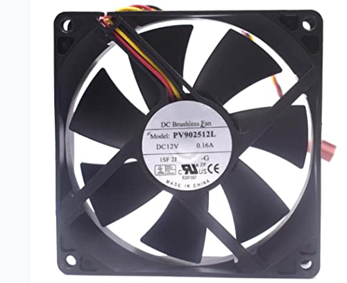 Para 9025 9cm PV902512L 12V 0,16A 90x90x25mm Fan de resfriamento de 3 fios