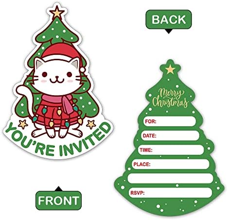 RewidParty Christmas Tree Shaped Invitations de preenchimento com envelopes （Conjunto de 15） convites de festa de aniversário de