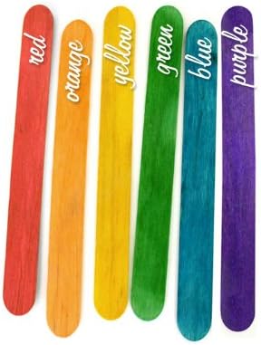 Becas de artesanato em cores - cores divertidas vibrantes, palitos de picolé coloridos para artesanato | Pacote de 240 palito