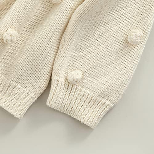 Baby Girls malha Cardigan Sweater Pompoms Knit Cardigan Tops