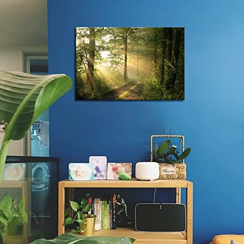 Arte da parede da floresta Modern Canvas pintando a imagem para decoração de casas Foggy Morning Spring Landscape Print on