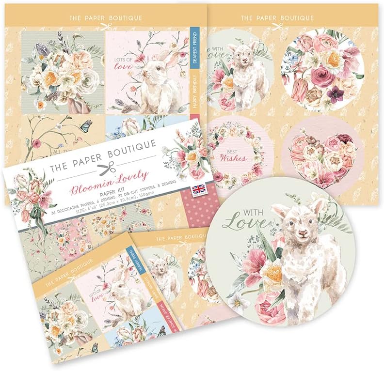 The Paper Boutique - Bloomin Lovely - Kit de papel, multicolorido, 8 x 8 polegadas