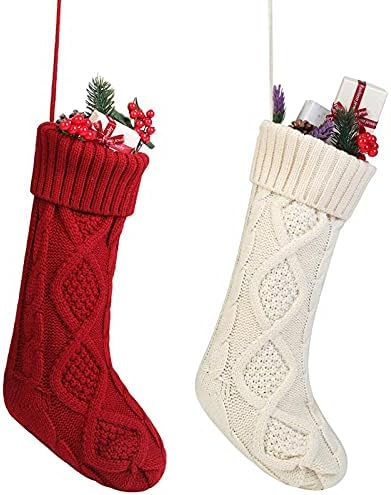 Lincox Christmas Knited Meking Cable Knit Argyle Calmas de Natal Decoração de Natal Decoração Classic Classic Solid Family Holiday