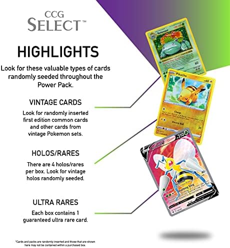 CCG SELECT | PACK PACK | Mais de 50 cartões | 4 holos ou raros | 1 Ultra raro | Totalmente compatível com Pokemon