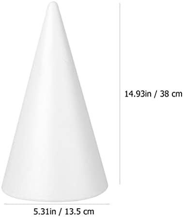 Zerodeko 3pcs Cones de espuma Coes brancos Coes de espuma de poliestireno Cones de espuma de espuma de Natal Bolas de