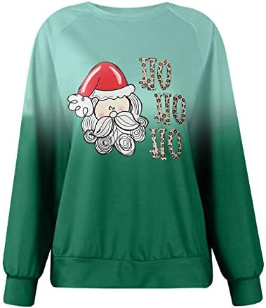 Uofoco Bloups for Women, Fall Retro Pullover Mulheres Mulheres Partem Longa Crewneck Cartoon Undershirt