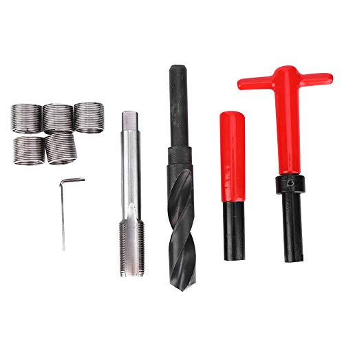 Kit de reparo de rosca de 10pcs, m18x1.5mm kit de inserção de reparo de rosca de aço inoxidável, ferramentas manuais de chave de