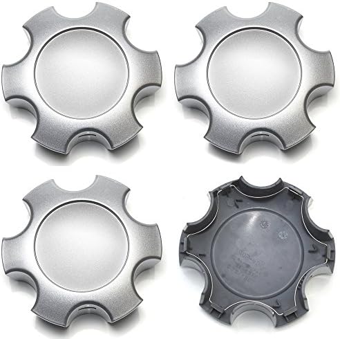 Caps centrais da Oxgord compatíveis com 03-07 Toyota Sequoia, 03-07 Tundra Tampas de roda-5 1/2 Substituição de prata