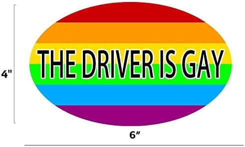 2 pacote O motorista é gay decalque de adesivo de pára -choques LGBT gay, decalque engraçado para carros para laptop decorações