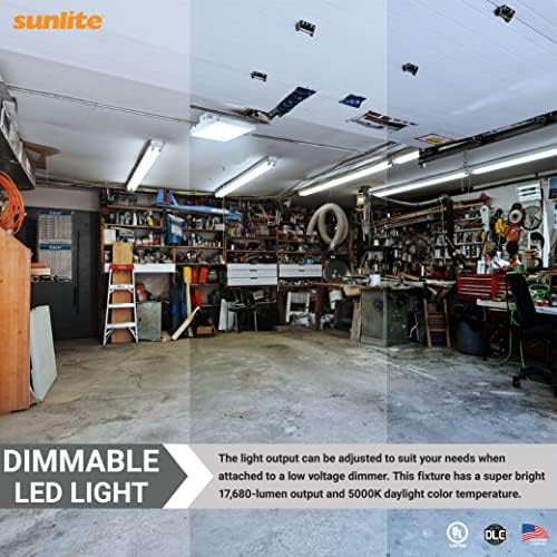 Sunlite 85532 LED linear linear linear lines linear lente com lente de difusor acrílico, 130 watts, multi-volts,