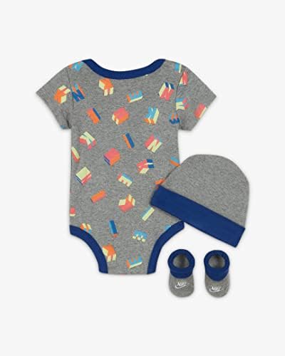 Nike Baby Boys Bodysuit, chapéu e botas de 3 peças Conjunto