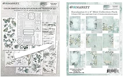 49 e pacote de mercado - amostra de cor: eucalipto 6 x 8 pacote de papel + 6 x 8 rubores