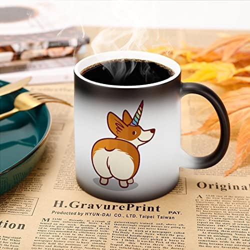 Cute Unicorn Corgi Creative Descoloration Creamic Coffee Cuplet Heat Mud Funny for Home Office