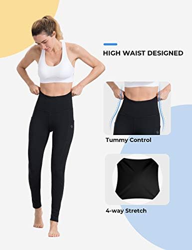 Junto Fit de altas perneiras de cintura para mulheres com 3 bolsos, calças de ioga de controle de barriga para o treino Yoga