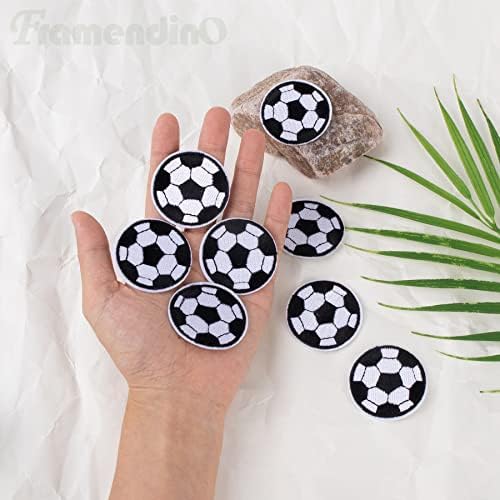 FRAMENDINO, 30 Pack Soccer Ball Bordals remendos, ferro de futebol em manchas Bordado de bordado manchas para roupas de costura de