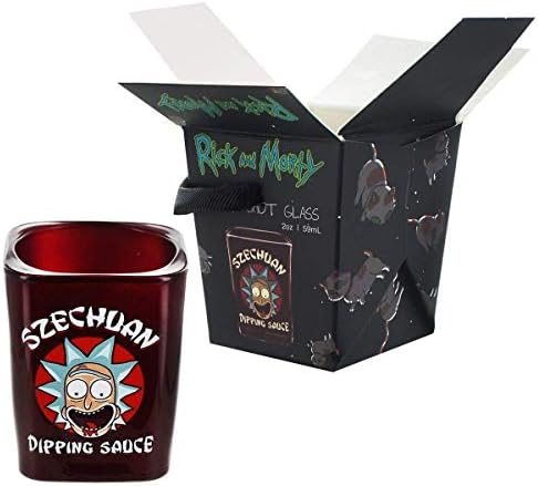 Rick e Morty Szechuan Molho Shot Glass - Novelty Collectible Drinkleses - Perfeito para aniversários, feriados, festas de aquecimento