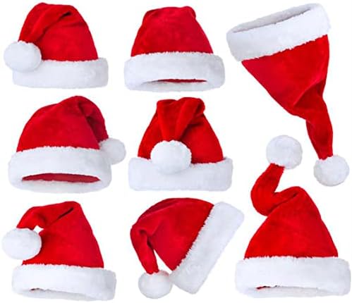 Chapéu de Natal em FL, chapéu de Papai Noel, chapéu de Natal de Natal Papai Noel Papai Noel Red Plush Noel Chapéu Feliz Christma Decoração