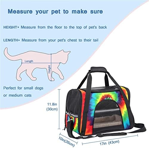 Portador de animais de estimação, transportadora de viagem de animais de estimação para cães de gatos, cães, arco-íris Art Spiral