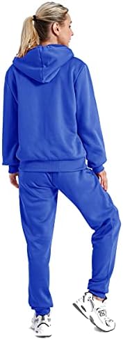 Leehanton sherpa zíper feminino feminino suor ativo jogging lã de 2 peças Capuz e calças conjuntos de roupas de inverno