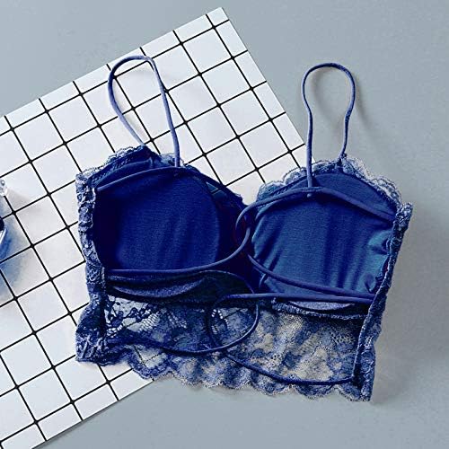 Sexy Lace Bralette para mulheres, Wirefree Free Free Floral Lace Bandau Bra com tiras de espaguete para mulheres meninas