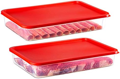 2 pacote - guardião de bacon de plástico zilpoo, delicatessen categor de carne corta frio recipiente de armazenamento de