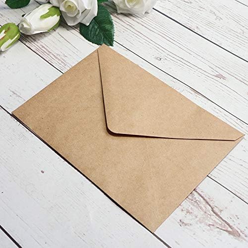25 PCs Brown Kraft Paper Envelopes para 5x7 Cartões A7 Envelopes, 5,35 x 7,7 polegadas, perfeitos para 5x7 casamentos, cartões