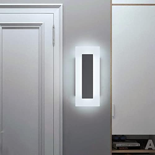 Lmqnine moderno LED acrílico acrílico preto arandela de parede branca Luz 6000k para escadas do corredor do quarto Banheiro