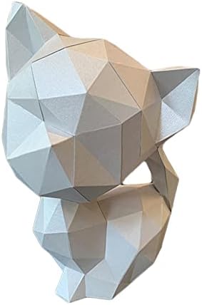 3D Kitty Look Paper Sculpture Trophy Diy Trophy Creative Model Modelo