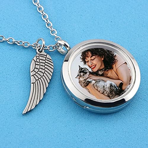 Pet Memorial Locket for Women Girls Simpatia Remembrance Memory Jewelry Gifts Para perda de cães de cães amantes de aço inoxidável