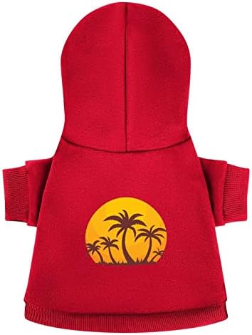Hawaii Sunset and Palm Trees Trees Hoodie Pullover Sweatshirt Roupos de roupas de capuz Casaco para cães e gatos