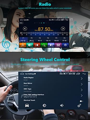 Android 10 CarPlay sem fio CarPlay 10,1 polegadas Tela de toque Android Auto Car Radio Double Din Din In-Dash GPS Navigação Bluetooth
